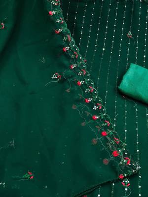 Embroidered Silk Georgette Unstitched Dress Material 5