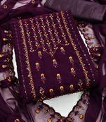 Embroidered Silk Georgette Unstitched Dress Material