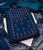 Floral Embroidered Silk Georgette Unstitched Dress Material
