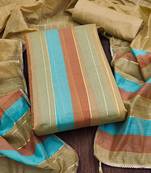 Striped Unstitched Dress Material