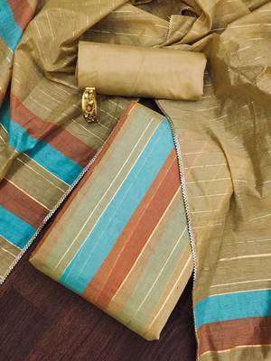 Striped Unstitched Dress Material 2