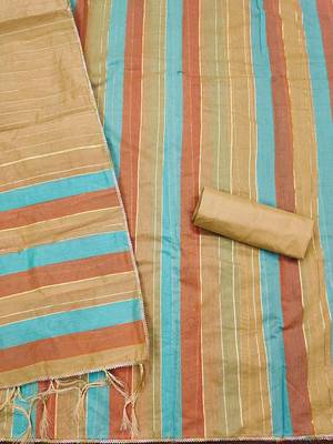 Striped Unstitched Dress Material 3
