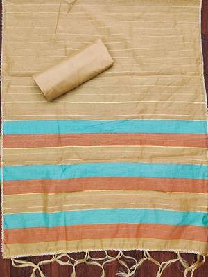Striped Unstitched Dress Material 4