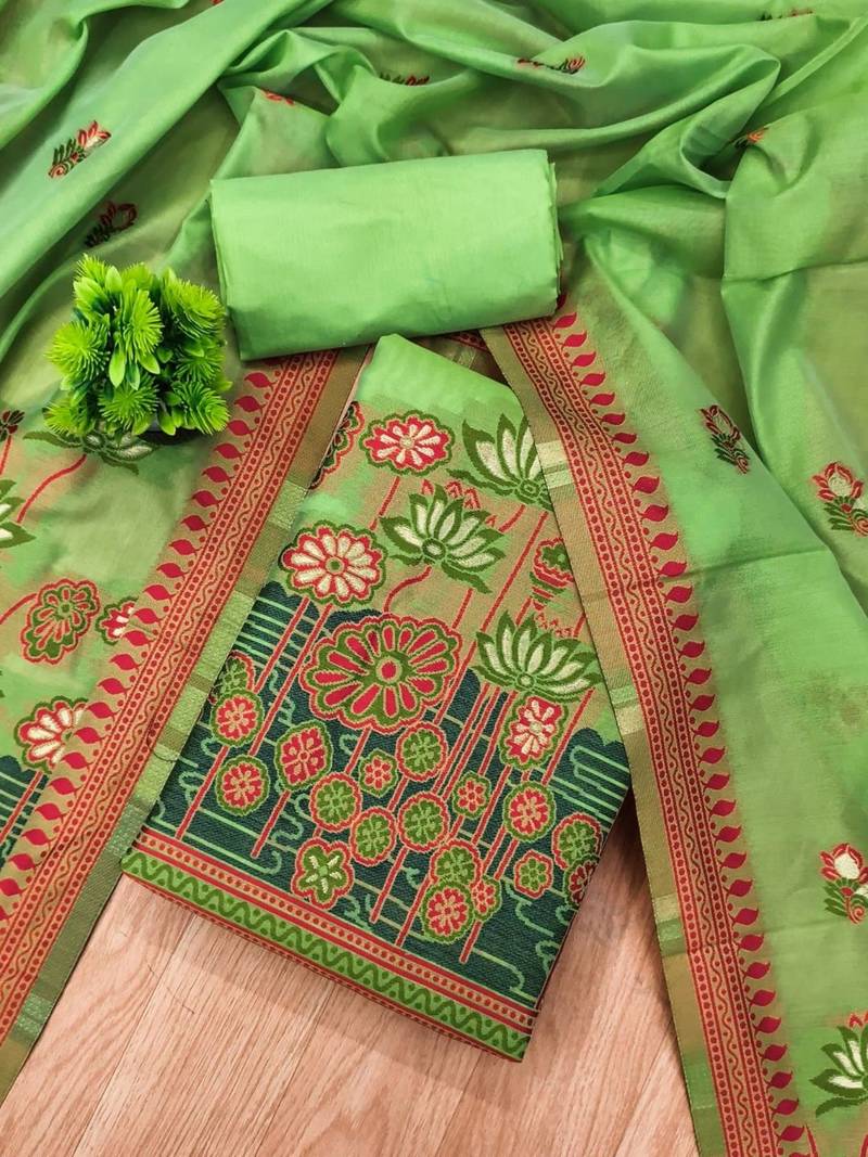 Embroidered Unstitched Dress Material