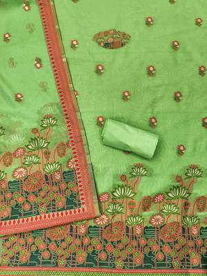 Embroidered Unstitched Dress Material 3