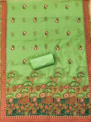 Embroidered Unstitched Dress Material 4