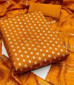 Orange Unstitched Dress Material