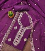 Embroidered Silk Georgette Unstitched Dress Material