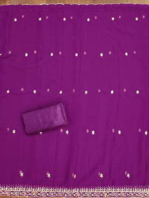 Embroidered Silk Georgette Unstitched Dress Material 4