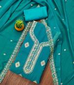 Floral Embroidered Silk Georgette Unstitched Dress Material