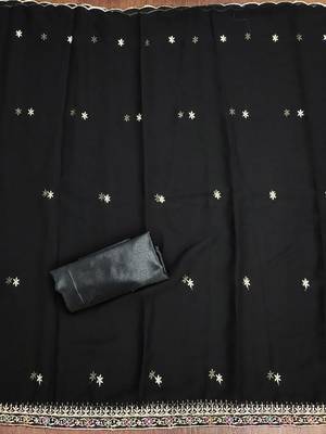 Embroidered Silk Georgette Unstitched Dress Material 5