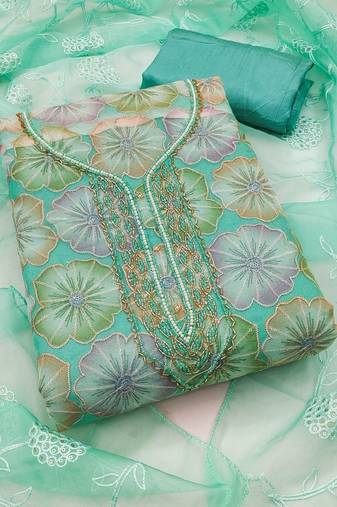 Embroidered Unstitched Dress Material
