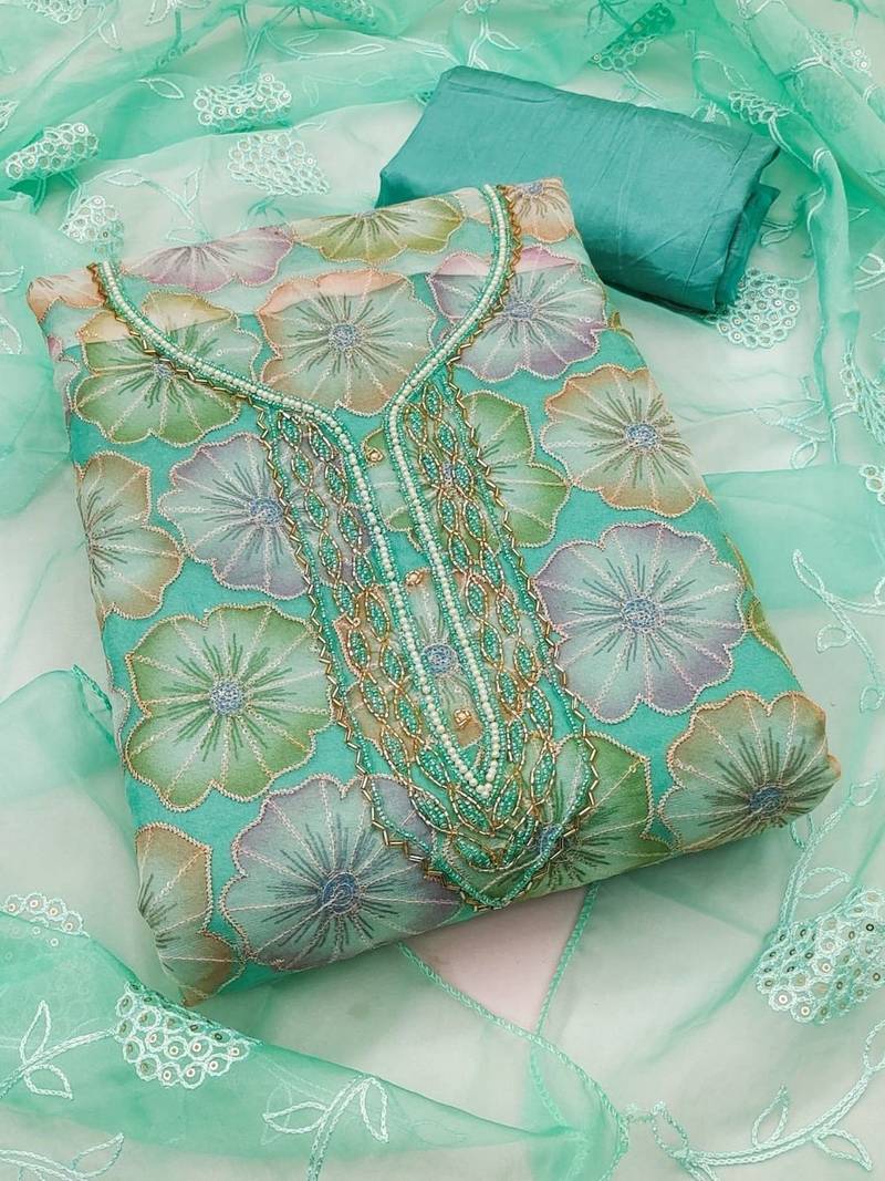 Embroidered Unstitched Dress Material