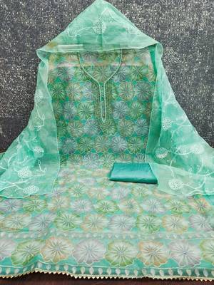 Embroidered Unstitched Dress Material 3