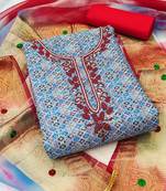Embroidered Pure Cotton Unstitched Dress Material