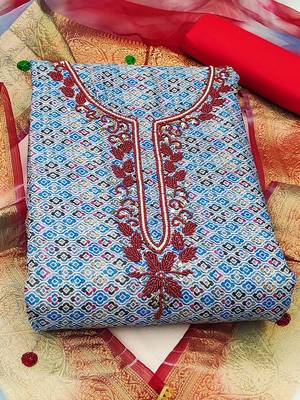 Embroidered Pure Cotton Unstitched Dress Material 2