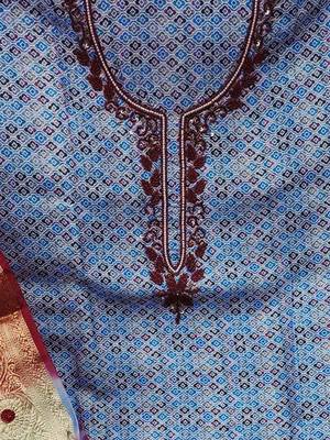 Embroidered Pure Cotton Unstitched Dress Material 4