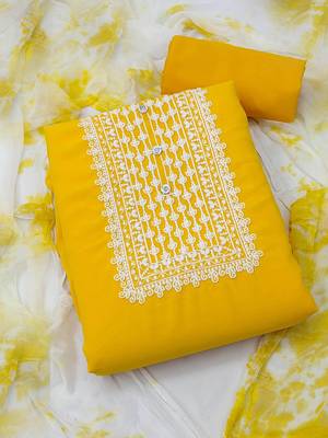 Embroidered Silk Georgette Unstitched Dress Material 1