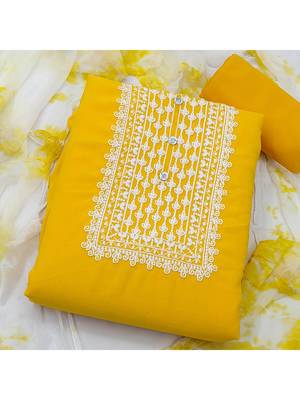 Embroidered Silk Georgette Unstitched Dress Material 2