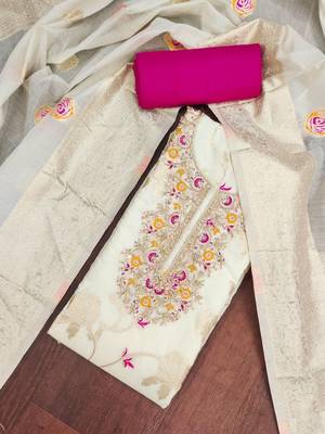 Embroidered Unstitched Dress Material 1