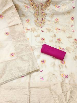 Embroidered Unstitched Dress Material 3