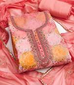 Embroidered Semi-Stitched Dress Material