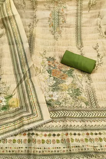 Embellished Semi-Stitched Dress Material