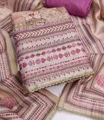 Embellished Semi-Stitched Dress Material