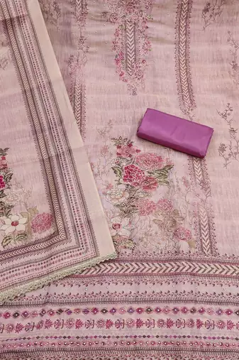 Embellished Semi-Stitched Dress Material