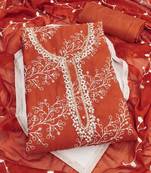 Embroidered Pure Cotton Semi-Stitched Dress Material