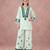 Mint green cotton flex embroidered kurta pant set