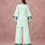 Mint green cotton flex embroidered kurta pant set