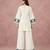 Ivory cream cotton flex embroidered kurta pant set