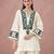 Ivory cream cotton flex embroidered kurta pant set