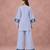 Dusty lavender cotton flex embroidered kurta pant set
