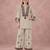 Taupe grey cotton flex embroidered kurta pant set