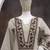 Taupe grey cotton flex embroidered kurta pant set