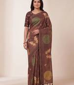 coffee erod soft with fancy digital print with tissue saree