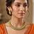 Glimmery square shape rajwada look green ad gold plated choker necklace set with maang tikka for women and girls