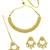 Dazzling square shape and flower design gold plated choker necklace set with maang tikka for women and girls