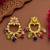 Delightful square shape and flower design colorful stone gold plated choker jewellery set for women and girls