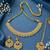 Fascinating flower and oval shape gold plated choker necklace set with maang tikka for women and girls