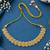 Fascinating flower and oval shape gold plated choker necklace set with maang tikka for women and girls