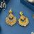 Fascinating flower and oval shape gold plated choker necklace set with maang tikka for women and girls