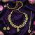 Glorious flower and circle design green stone gold plated choker necklace set with maang tikka for women and girls