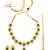 Glorious flower and circle design green stone gold plated choker necklace set with maang tikka for women and girls