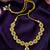 Glorious flower and circle design green stone gold plated choker necklace set with maang tikka for women and girls