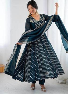 Anarkali gown set wedding wear gown floral suit set 1