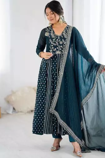 Anarkali gown set wedding wear gown floral suit set