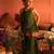 Green cotton silk top and sharara set